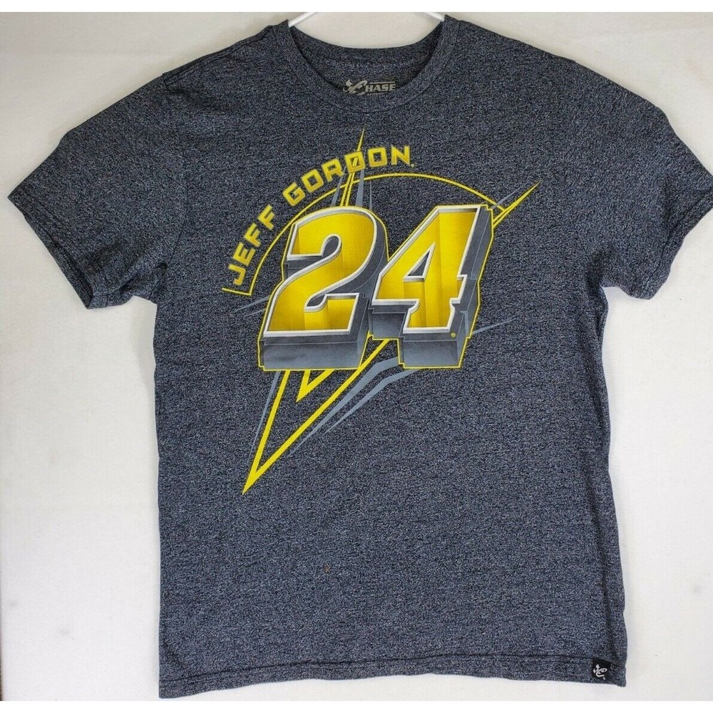 Jeff Gordon #24 Nascar Chase Authentics T Shirt Size Large L gray yellow